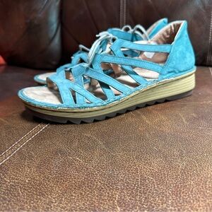 NAOT Yarrow Shoes Womens‎ 39 US 8 Lace Up Gladiator Sandals Nubuck Leather Wedge